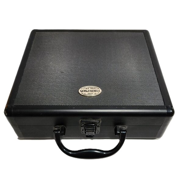 Thompson & Co Inc Other - 1915 Thompson & Co. Inc. Black & Silver Metal Travel Humidor Cigar & Acces Case